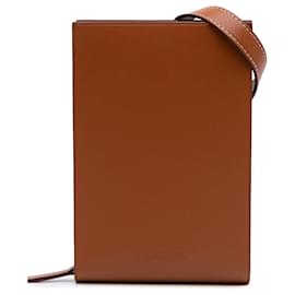 Jacquemus-Jacquemus Brown Leather Le Gadjo Wallet on Strap-Brown