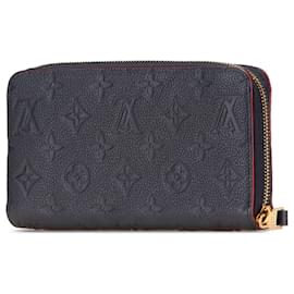 Louis Vuitton-Louis Vuitton Blue Monogram Empreinte Zippy Long Wallet-Blue,Navy blue