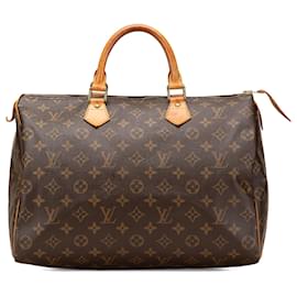 Louis Vuitton-Louis Vuitton Brown Monogram Speedy 35-Brown