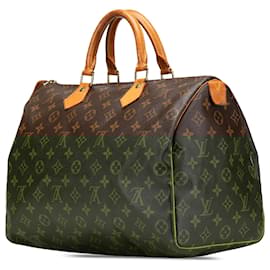 Louis Vuitton-Louis Vuitton Brown Monogram Speedy 35-Brown