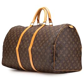 Louis Vuitton-Louis Vuitton Brown Monogram Keepall 55-Brown