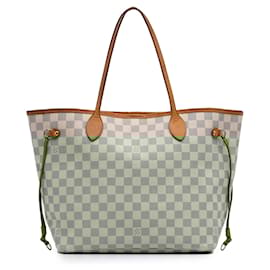 Louis Vuitton-Louis Vuitton White Damier Azur Neverfull MM-White