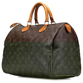 Louis Vuitton-Louis Vuitton Brown Monogram Speedy 35-Brown