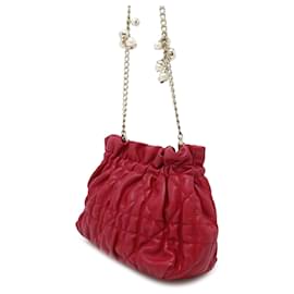 Dior-Dior Red Mini Lambskin Cannage Gaufre Delices Bag-Red