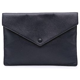 Clutch envelope de couro azul Dolce & Gabbana Azul Azul marinho