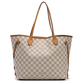 Louis Vuitton-Louis Vuitton White Damier Azur Neverfull MM-White