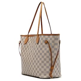 Louis Vuitton-Louis Vuitton White Damier Azur Neverfull MM-White