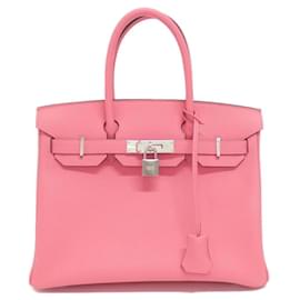 Hermès-Sac à main Hermès Birkin 30 cm en Rose Azalee-Rose