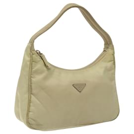 Prada-PRADA Accessory Pouch Nylon Beige Silver Auth ar13503-Silvery,Beige