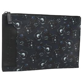 Salvatore Ferragamo Clutch Bag Leather Black Silver Auth bs25187 Black Silvery