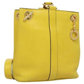 Céline Borsa a Spalla CELINE in Pelle Giallo Oro Auth sw496 D'oro Giallo