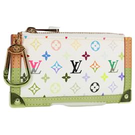Louis Vuitton-LOUIS VUITTON Monogram Multicolor Pochette Cles Purse White M92655 Auth MX081SM-White