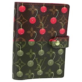 Louis Vuitton-LOUIS VUITTON Monogram Cherry Agenda PM Day Planner Cover R21023 LV Auth 117813M-Red,Monogram