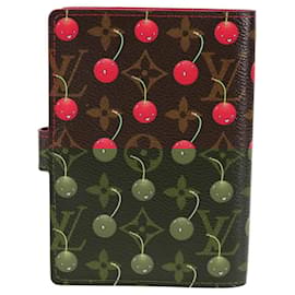 Louis Vuitton-LOUIS VUITTON Monogram Cherry Agenda PM Day Planner Cover R21023 LV Auth 117813M-Red,Monogram