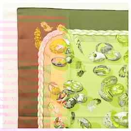 Hermès-HERMES Carre 90 Scarf ""Couvee d'Hermes"" Silk Brown Auth BA1169-Brown