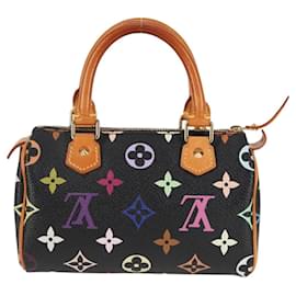 Louis Vuitton-LOUIS VUITTON Monogram Multicolor Mini Speedy Bag Black M92644 LV Auth 117106AM-Black