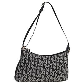 Christian Dior Trotter Canvas Accessory Pouch Black Auth yk18117M Black