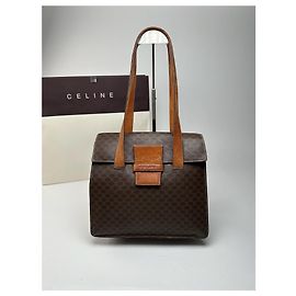 Céline Sac en cuir monogramme vintage Celine marron Marron