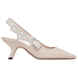 Dior-J'Adior slingback pumps in light biscuit calfskin-Beige,Eggshell