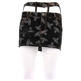 Vivienne Westwood Mini saia de denim estampada Azul marinho