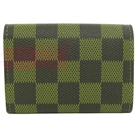 Louis Vuitton-Louis Vuitton Porto Monnaie Plat Wallet/Coin Case-Brown,Damier ebene