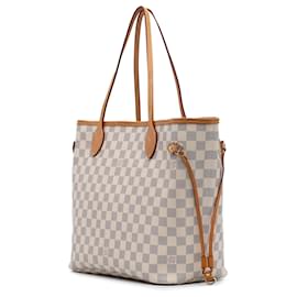 Louis Vuitton-Louis Vuitton White Damier Azur Neverfull MM-White