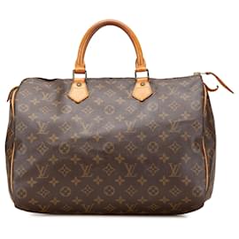 Louis Vuitton-Louis Vuitton Brown Monogram Speedy 35-Brown