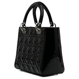Dior-Dior Black Medium Patent Cannage Lady Dior-Black
