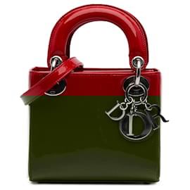 Dior-Dior Red Mini Patent Lady Dior-Red