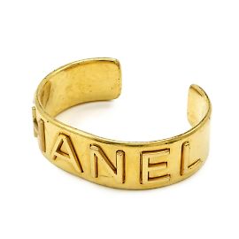 Chanel Gold Plated Bangle Bracelet Golden