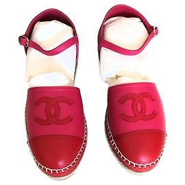 Chanel Espadrilles aus Lammleder Fuchsia Pink CC Pink