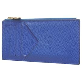 Louis Vuitton-Porte-cartes à pièces Louis Vuitton Taiga-Bleu