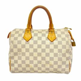 Louis Vuitton-Louis Vuitton Damier Azur Speedy 25 Handbag-White