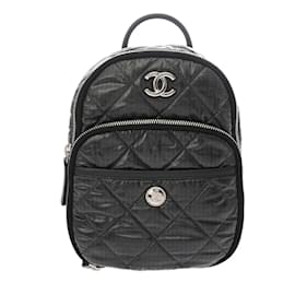 Chanel-CHANEL Neige Collection Black Nylon Backpack-Black