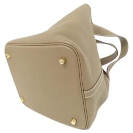 Hermès-Hermes Picotin Lock MM Handbag-Taupe