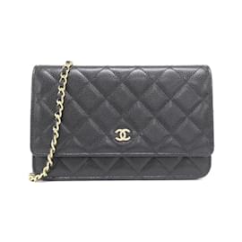 Chanel-Chanel Ligne Classique Intemporelle AP0250 Portefeuille Chaîne-Noir,Bordeaux