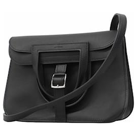 Hermès-Sac à main Hermes Arzan Mini Swift Noir-Noir