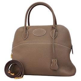 Hermès-Sac à main Hermes Bolide 31 en gris Etoupe-Taupe