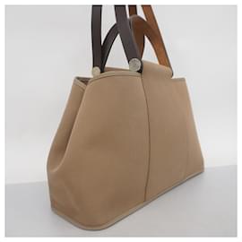 Hermès-Sac Tote Hermes Cabag Elan PM Toile Officier Beige-Beige