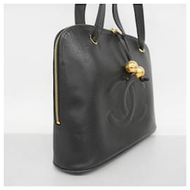 Chanel-Sac à épaule en cuir de veau grainé noir Chanel-Noir