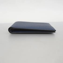 Hermès-Hermes Epsom Leather Card Case in Blue Indigo-Blue