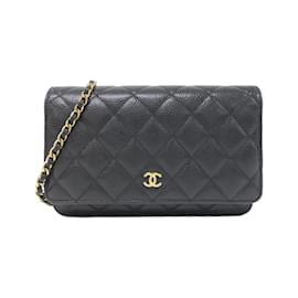 Chanel-Chanel Ligne Classique Intemporelle AP0250 Portefeuille Chaîne-Noir,Bordeaux