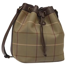 Autre Marque-Burberrys Nova Check Shoulder Bag Canvas Leather Beige Auth 117497-Beige
