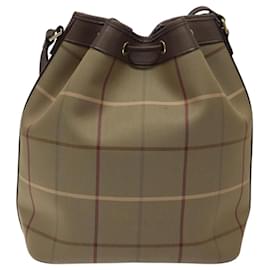 Autre Marque-Burberrys Nova Check Shoulder Bag Canvas Leather Beige Auth 117497-Beige