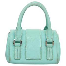 Autre Marque-TIFFANY&Co. Hand Bag Leather Blue Silver Auth 122781-Silvery,Blue