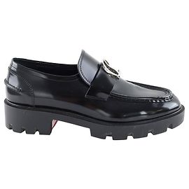 Christian Louboutin Mocasines de cuero charolado Negro
