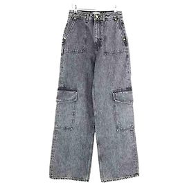 Ganni Jeans anchos de algodón negro Negro