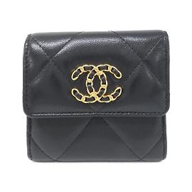Portafoglio pieghevole Chanel 19 Linea AP1064 Nero Rosso