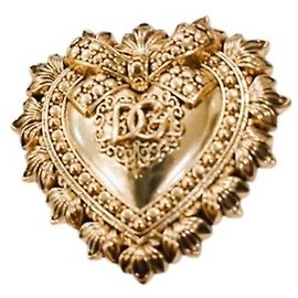Merveilleuse broche DOLCE & GABBANA 'Devotion' cœur sacré doré Doré