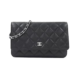 Chanel-Chanel Ligne Classique Intemporelle AP0250 Portefeuille Chaîne-Noir,Bordeaux